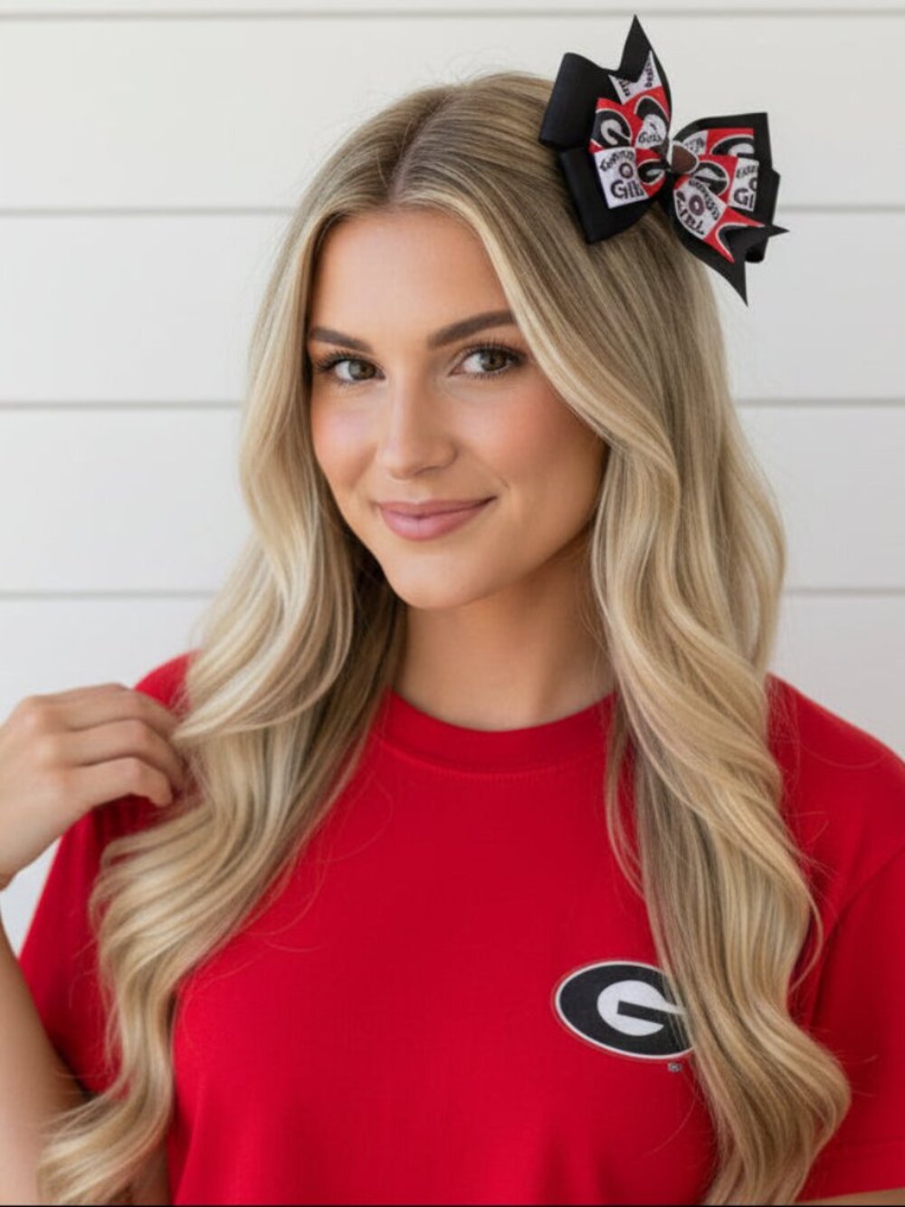 University of Georgia Collegiate Double Hair Bow, Bulldogs, NWT